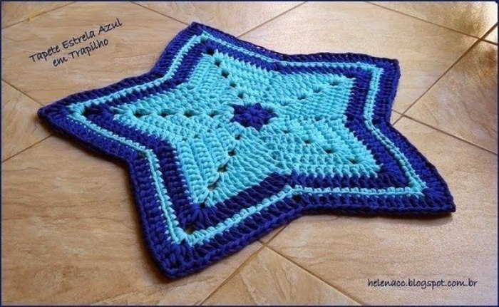 Как связать коврик звезда Как связать коврик звезда