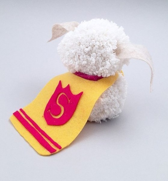 Собачка из помпонов Собачка из помпонов