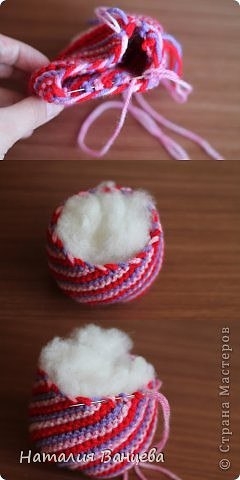 Мячики из остатков пряжи