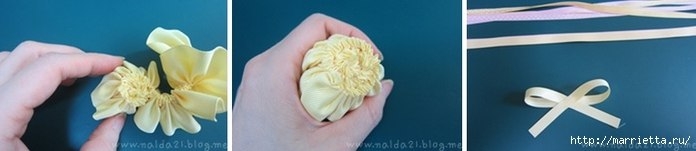 Украшение тапочек цветами из ленты