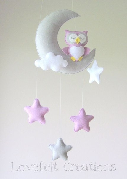 Фетровые мобили с совушками. Идеи для вдохновения.