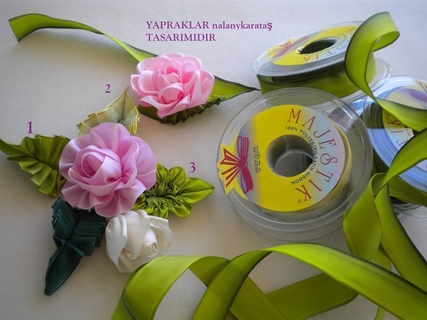 Листья из лент. Мастер-класс.