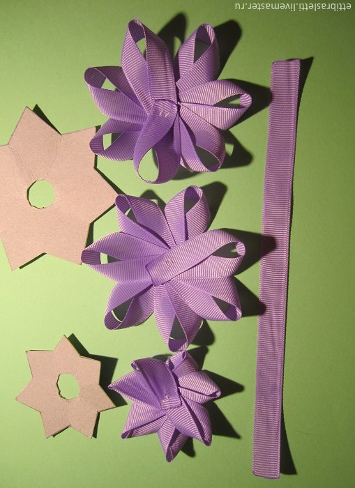 Простой цветочек из ленты Простой цветочек из ленты