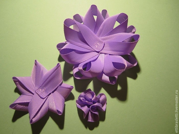 Простой цветочек из ленты Простой цветочек из ленты