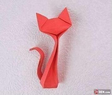 Кошечка. Оригами.