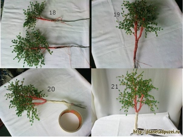 Мастер-класс берёза из бисера