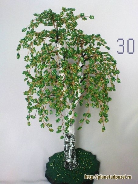 Мастер-класс берёза из бисера