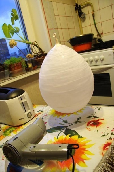 Ажурный абажур из остатков пряжи. Мастер-класс.