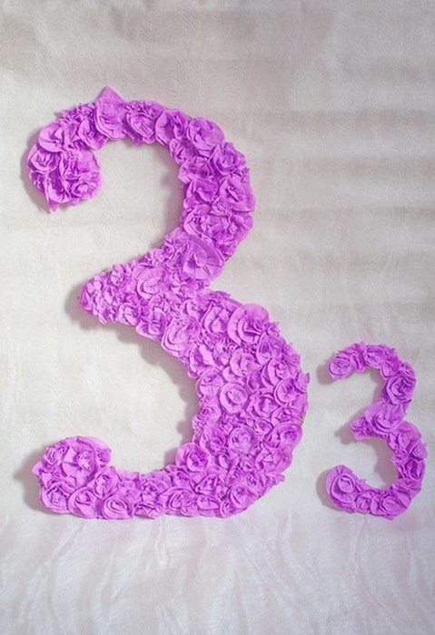 Цифра из розочек Цифра из розочек