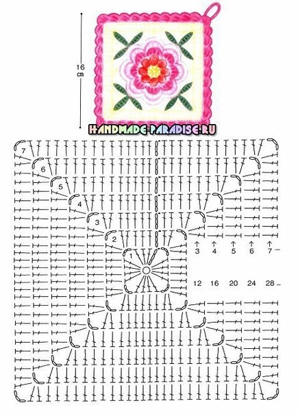 Самые красивые прихватки с розами крючком
