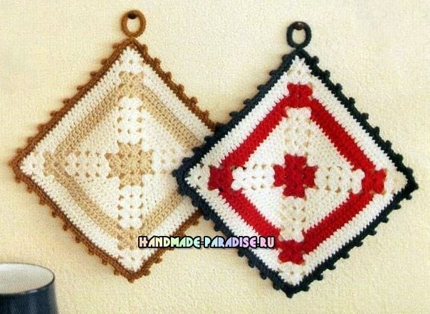 Самые красивые прихватки с розами крючком