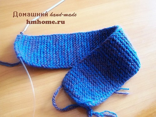 Тапочки на подошве. Вязаные спицами