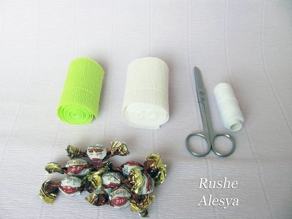 Подснежники для букета из конфет