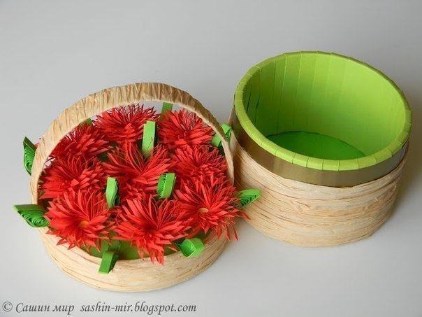 Шкатулка, корзинка из бобины от скотча