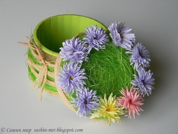 Шкатулка, корзинка из бобины от скотча