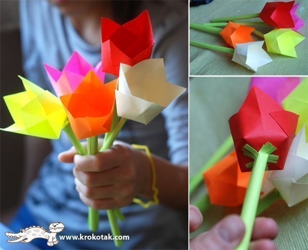 Оригами тюльпаны