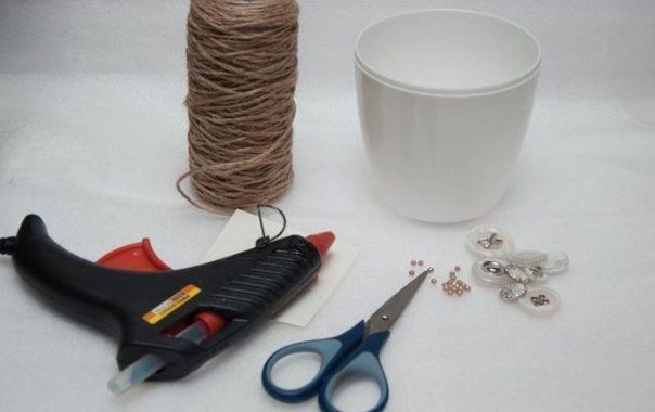 Очень простой декор кашпо