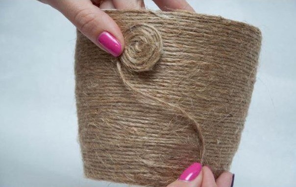 Очень простой декор кашпо