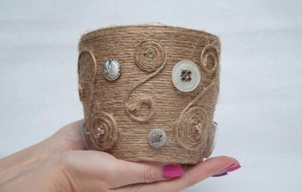 Очень простой декор кашпо