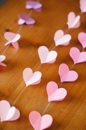 Гирлянда из сердец. Мастер-класс.