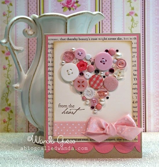 Идеи открыток с пуговицами