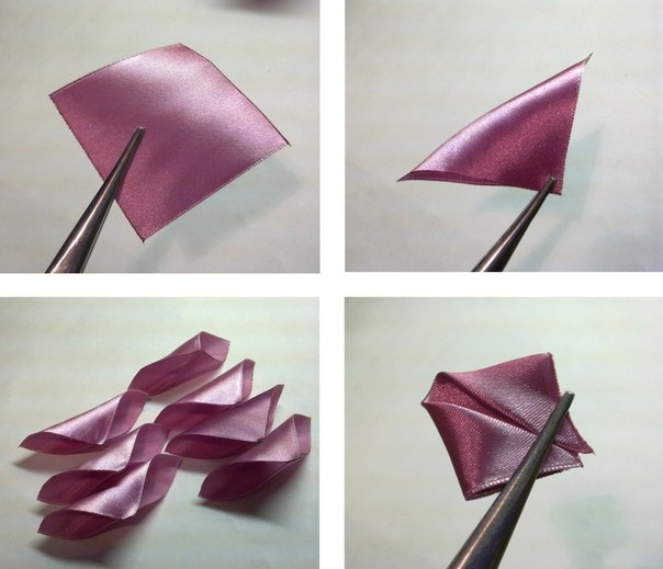 Розочка - канзаши