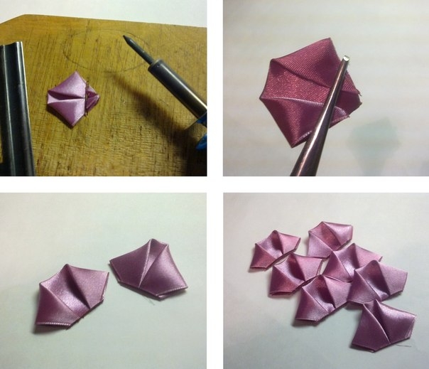 Розочка - канзаши