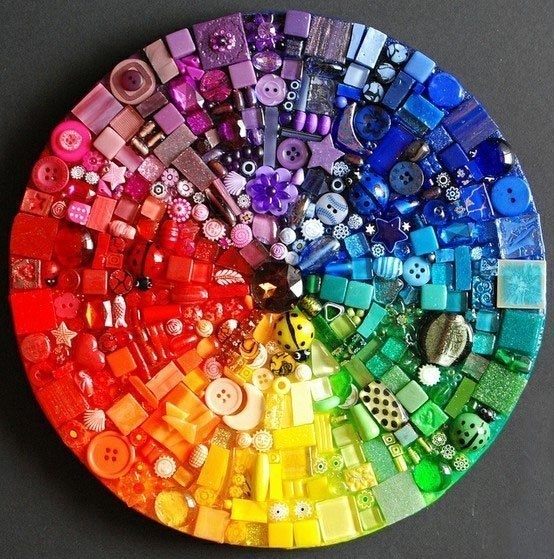 Яркие рисунки из пуговиц