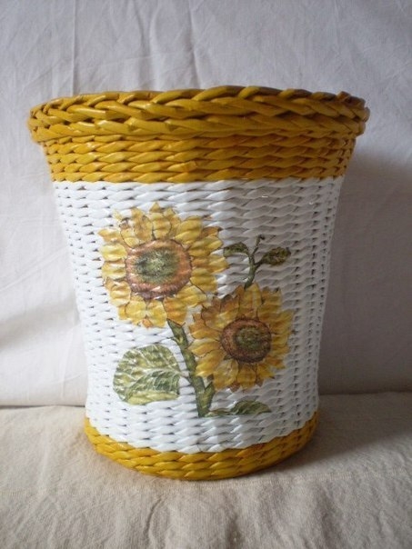 Корзинки из газетных трубочек. Плетение из газет + декупаж. Очень красивые работы. Корзинки из газетных трубочек. Плетение из газет + декупаж. Очень красивые работы.