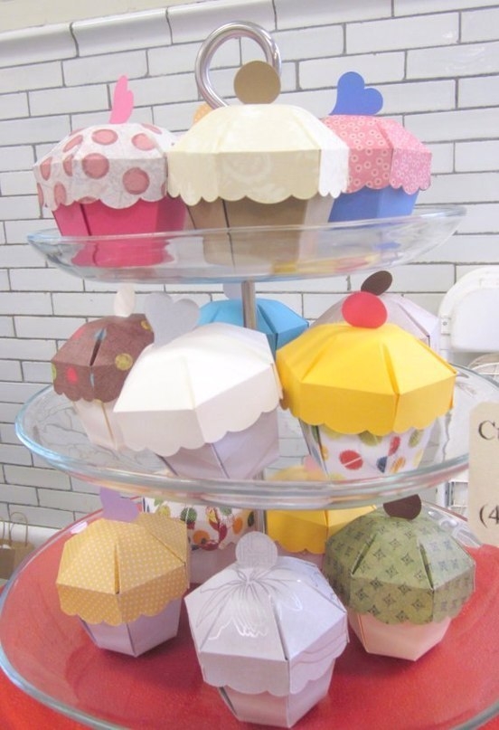 Коробочка в виде кекса. Шаблон.