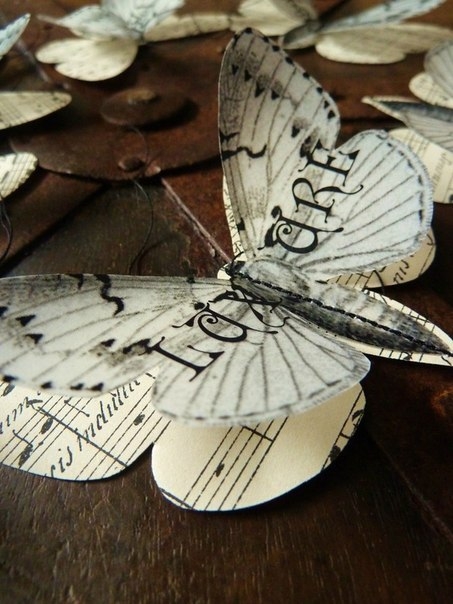 Бабочки из бумаги. Шаблон.