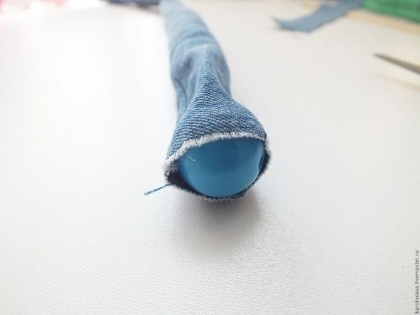 Браслет из джинсовой ткани. Мастер-класс.