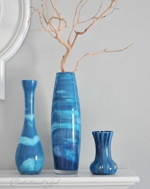 Красим стеклянные вазы