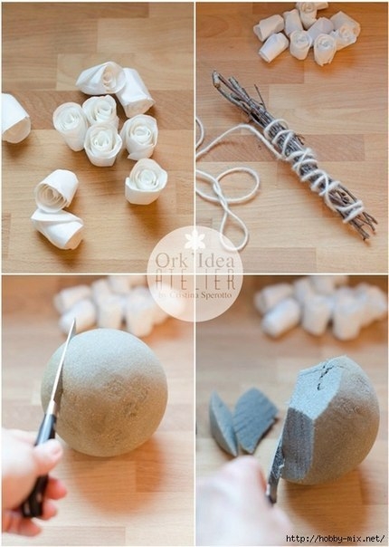 Букет бумажных розочек. Мастер-класс.