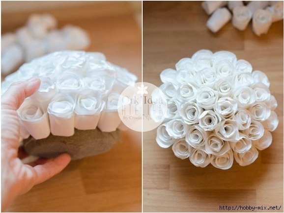 Букет бумажных розочек. Мастер-класс.