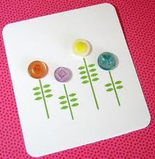 Открытки с пуговицами. Идеи для вдохновения.