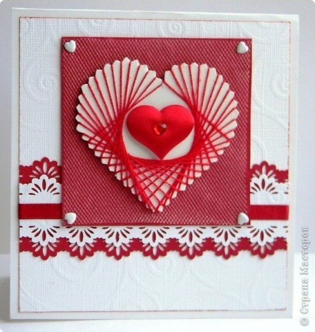 Сердце в технике изонить без иголки