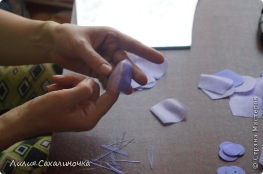 Роза из органзы. Мастер-класс