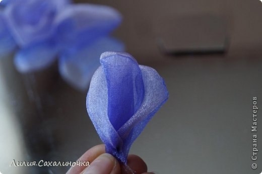 Роза из органзы. Мастер-класс