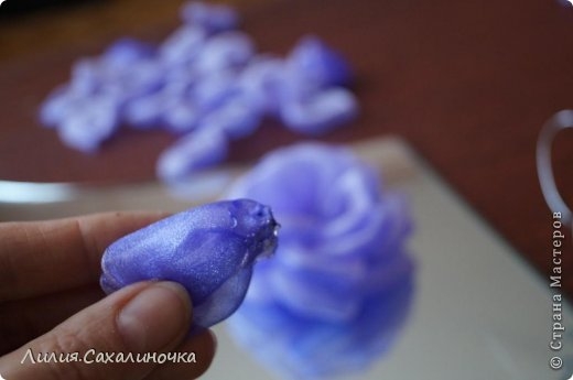 Роза из органзы. Мастер-класс