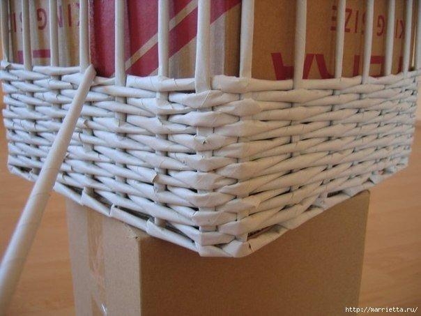 Плетение из газет. Прямоугольные корзинки. Мастер-класс