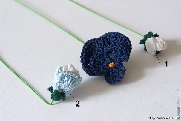 Анютины глазки крючком Анютины глазки крючком