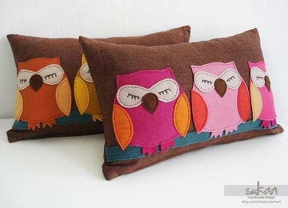 Шьем подушки совушки. Идеи для вдохновения