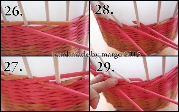 Плетем из газет круглую корзинку