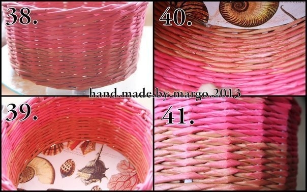 Плетем из газет круглую корзинку