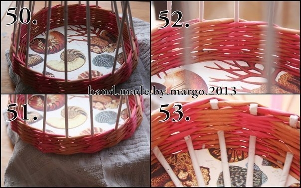 Плетем из газет круглую корзинку