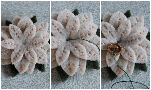 Красивая брошь из фетра