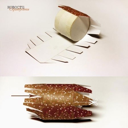 Мини-коробочка из картонной трубки