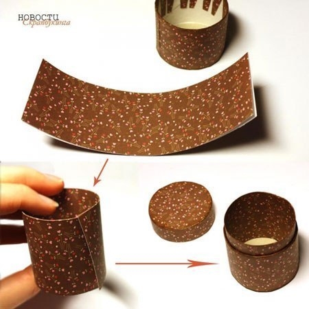 Мини-коробочка из картонной трубки