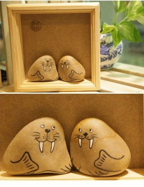 Самая милая роспись на камнях